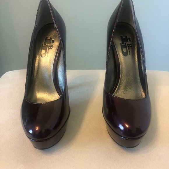Browns Shoes Maroon 5 Inch High Heels Size 5.5 - Picture 2 of 3